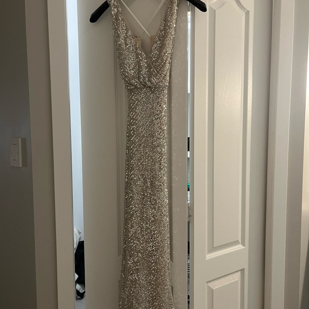 Jenny Yoo Champagne Satin Gown